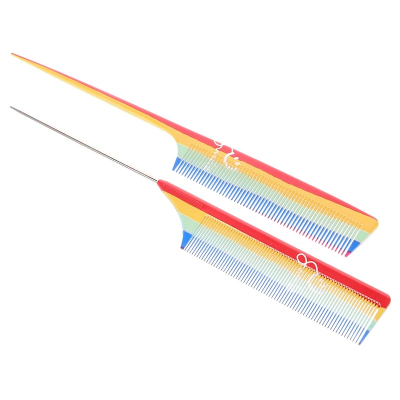 2Pcs Steel Rat Tail Comb Fine Tooth Hair Combs for Sectioning Styling Barbers Personal Use - Image 1